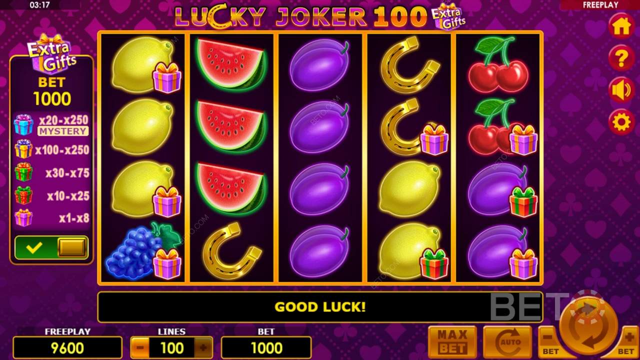 Lucky Joker 100 extra gåvor Granskning av BETO Slots