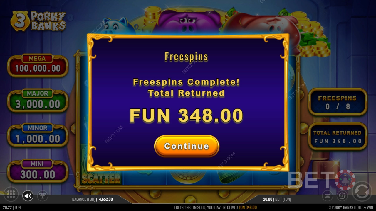 Vinn 15 000 gånger din insats i 3 Porky Banks spelautomat!