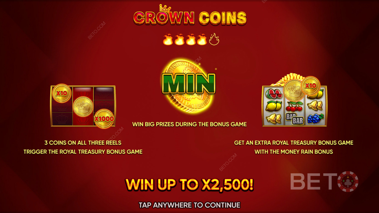 Bonusfunktioner förklarade i Crown Coins by Endorphina