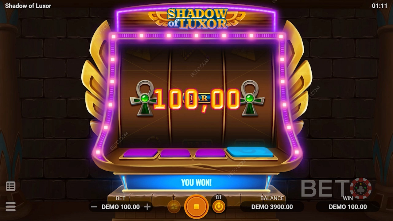 Spela Shadow of Luxor spel med antika rikedomar kan ge dig saftiga utbetalningar.