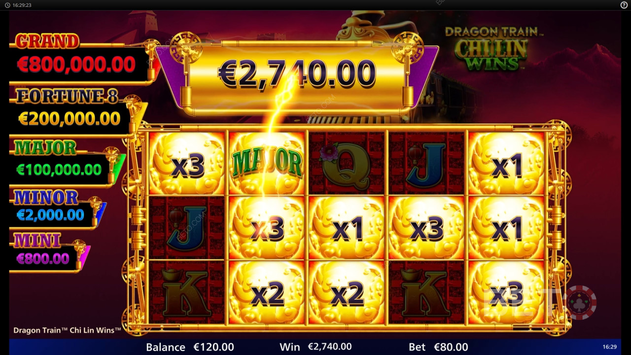 Vinn 10 000 gånger din insats i Dragon Train Chi Lin Wins Slot!