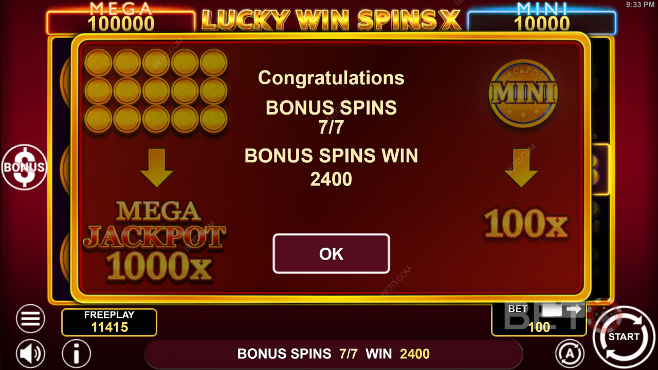 Bonusfunktioner förklarade i Lucky Win Spins X av 1spin4win