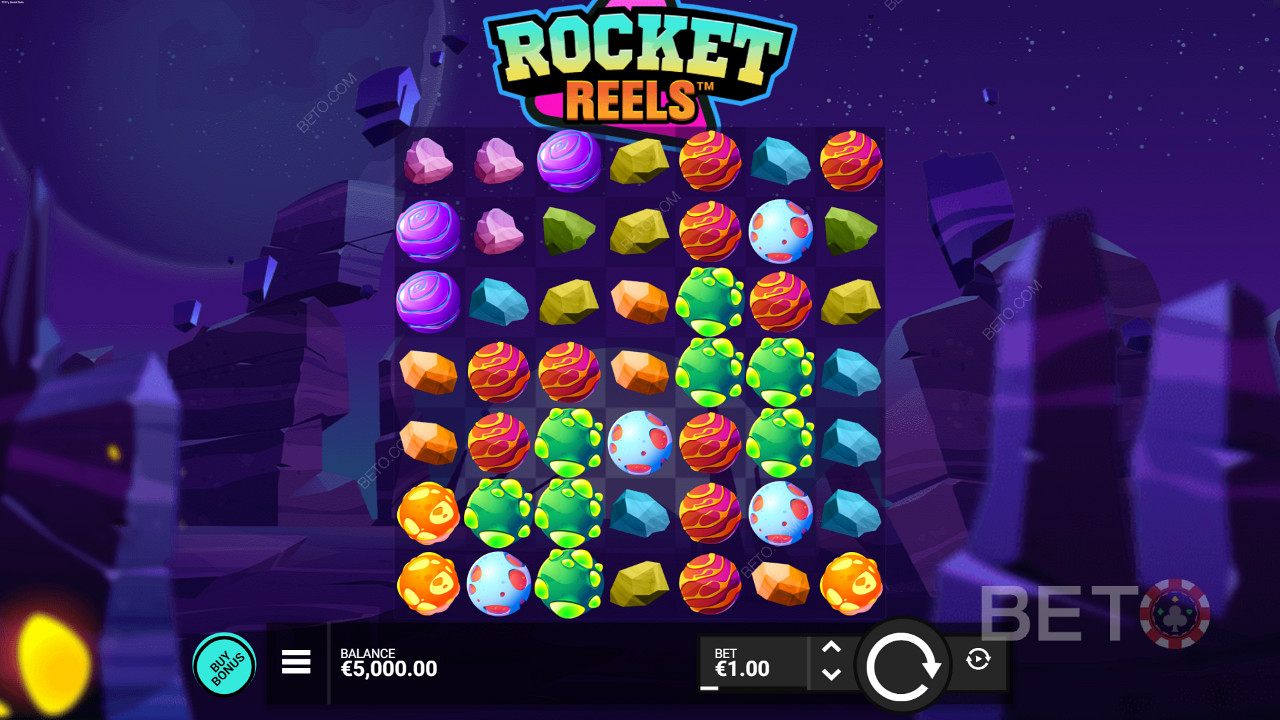 Rocket Reels klusterbaserad slot från Hacksaw Gaming