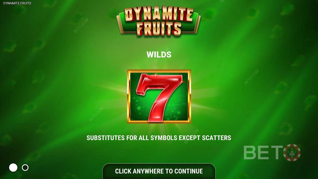 Dynamite Fruits slot - Wild-symboler - den röda sjuan