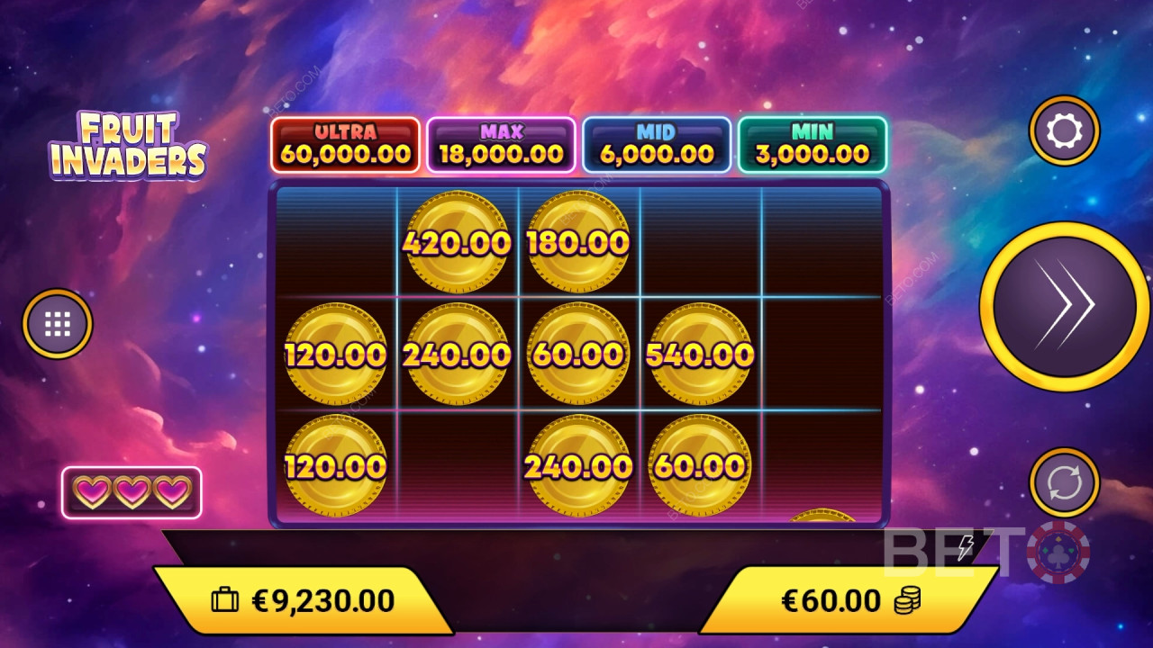 Bonusfunktioner förklaras i Fruit Invaders av Amigo Gaming