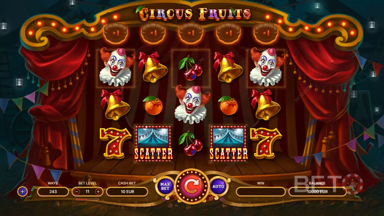 Circus Fruits uppställning för uppslukande kontroll