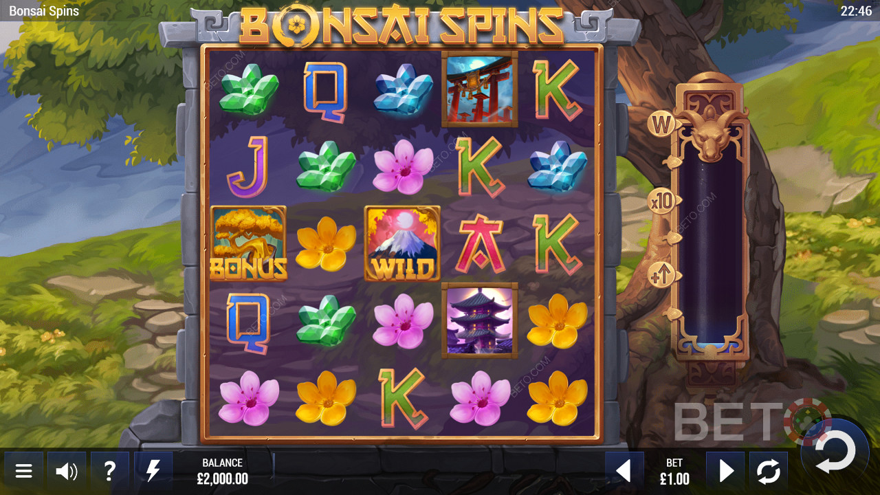 Skogstema Bonsai Spins spel utvecklat av Epic Industries