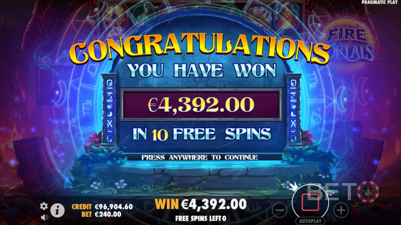 Vinn 10 000 gånger din insats i Fire Portals Slot!