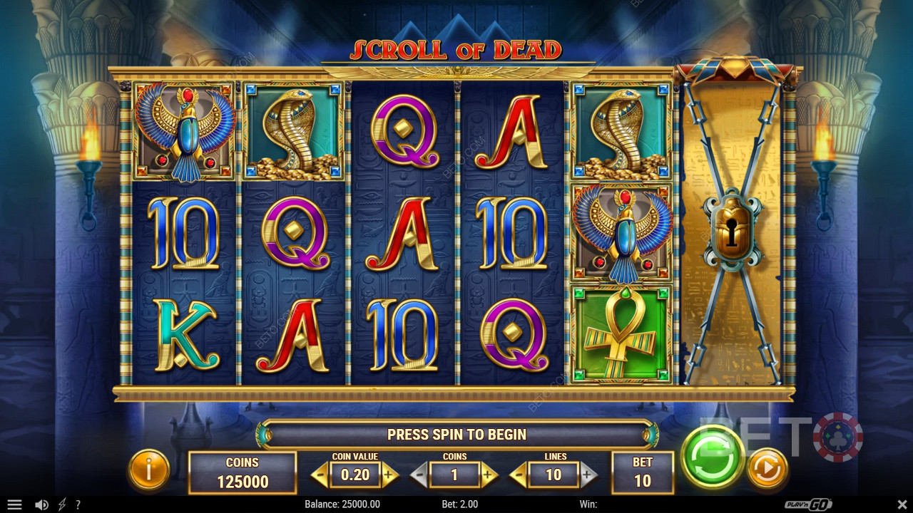 The Scroll of Dead är den nyaste upplagan i serien av "Dead"-spelautomater, baserad på det gamla Egypten.