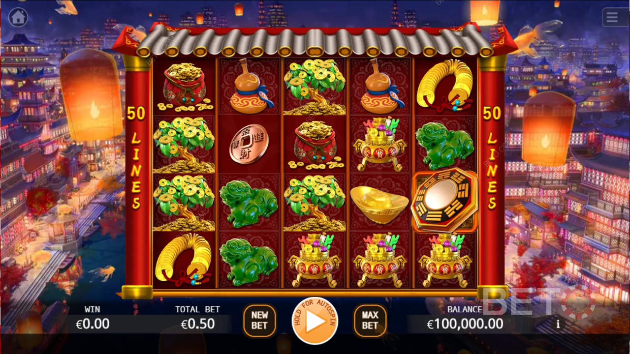 Vinn 419 gånger din insats i Lucky God-spelautomaten!
