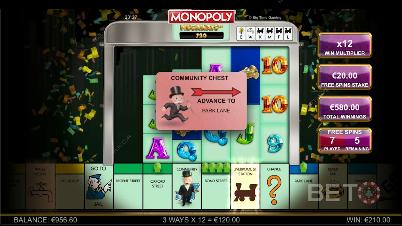 Monopoly Megaways temainspirerade bonusfunktioner
