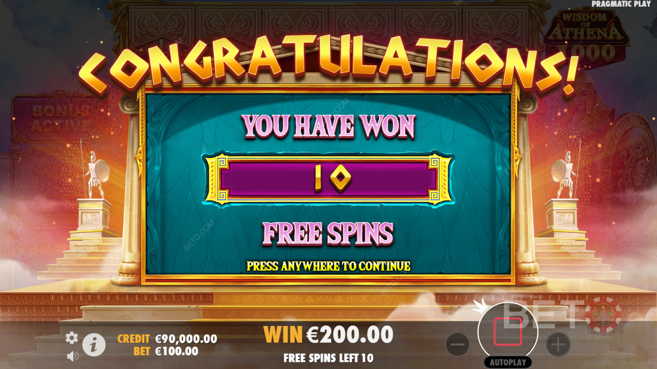 Bonusfunktioner förklaras i Wisdom of Athena 1000 by Pragmatic Play