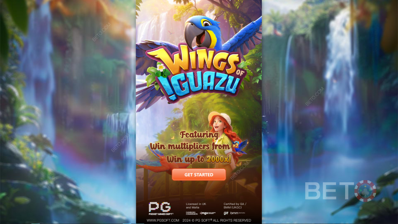 Vinn 2 000 gånger din insats i Wings of Iguazu Online Slot!