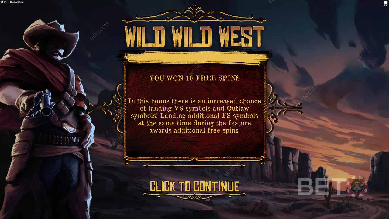 Vinn 15 000 gånger din insats i spelautomaten Duel At Dawn online!