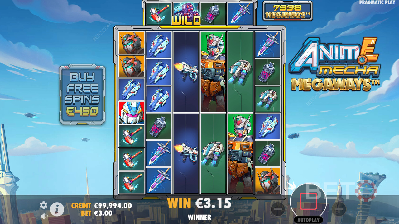 Bonusfunktioner förklarade i Anime Mecha Megaways av Pragmatic Play
