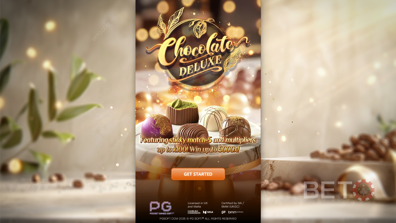 Vinn 5 000 gånger din insats i Chocolate Deluxe Video Slot!