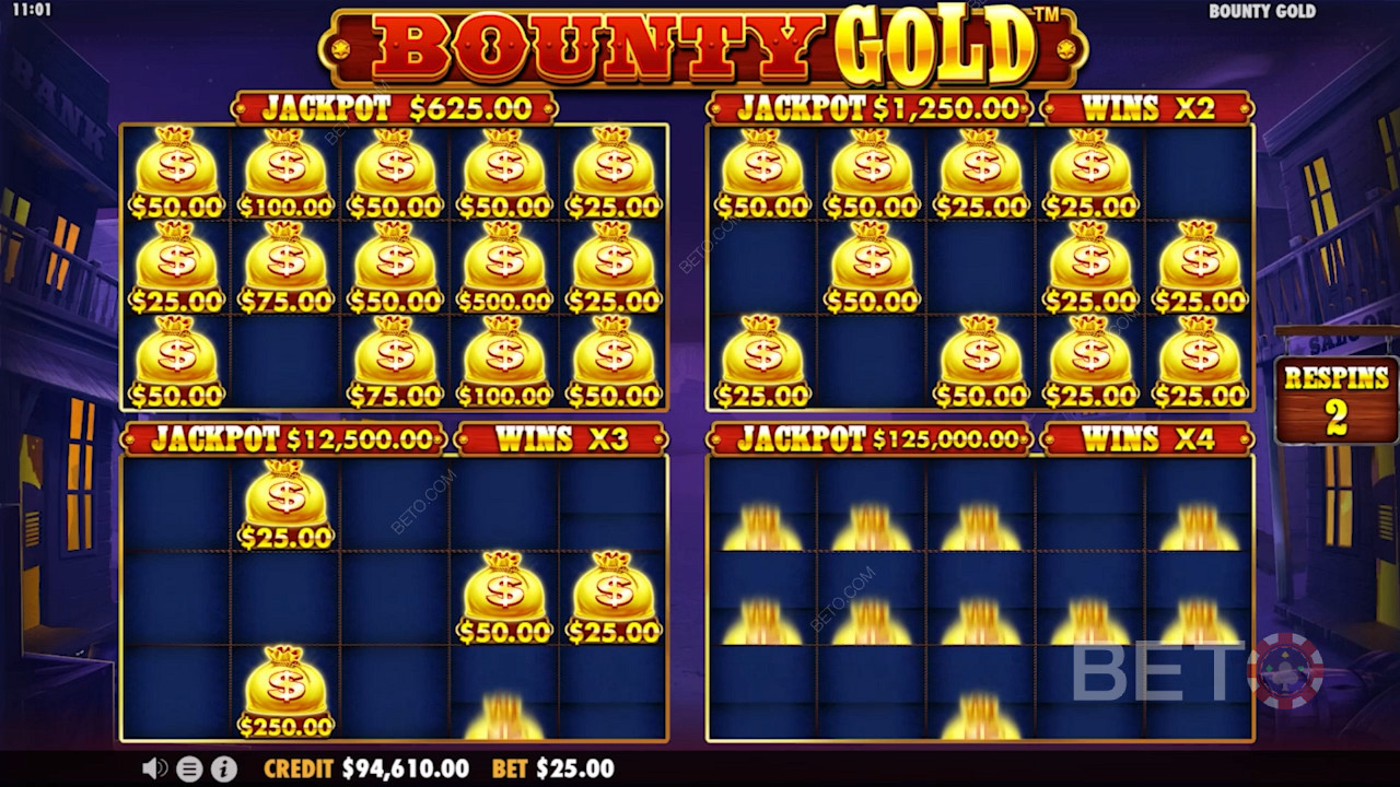 Bounty Golds speciella Re-Spin-bonus med pengar