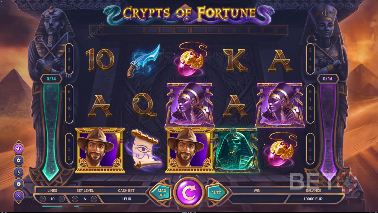 Samla scatters för att trigga Free Spins i Crypts of Fortune slot maskin.