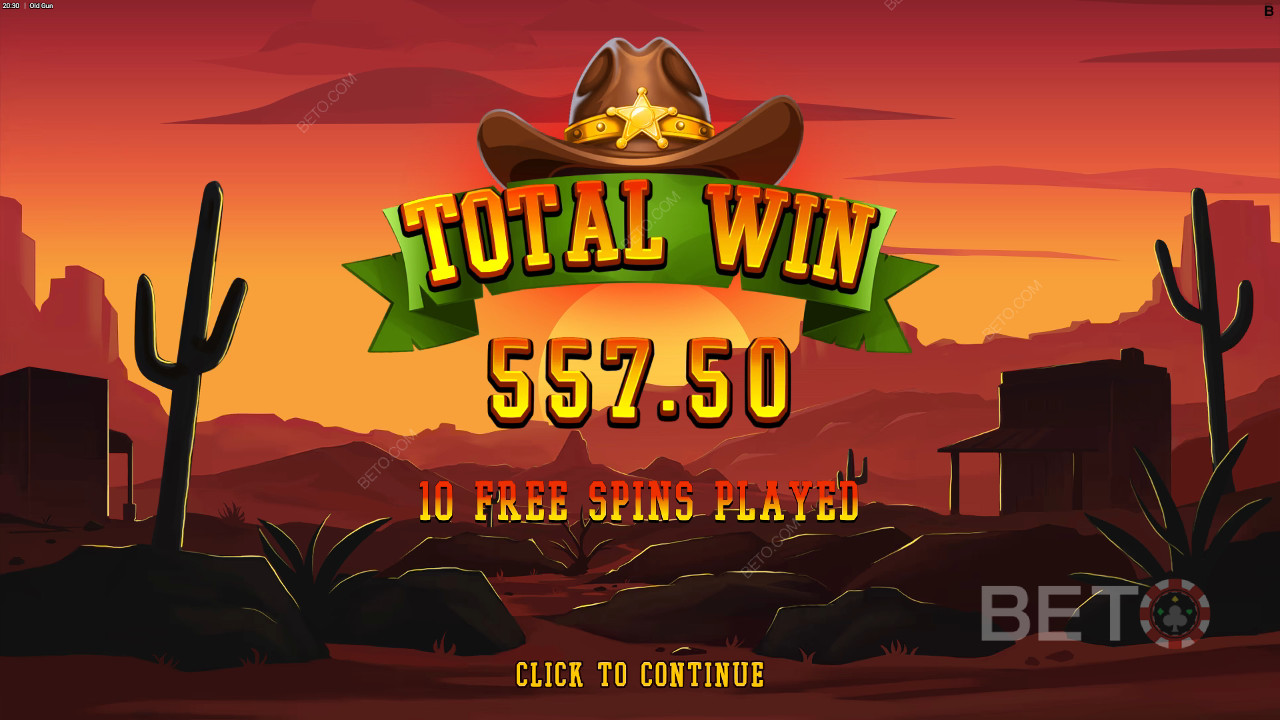 Vinn 12 500 gånger din insats i Old Gun Slot!