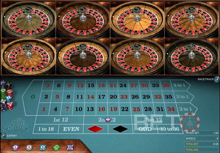 Multi Wheel Roulette är exklusivt för online-kasinon