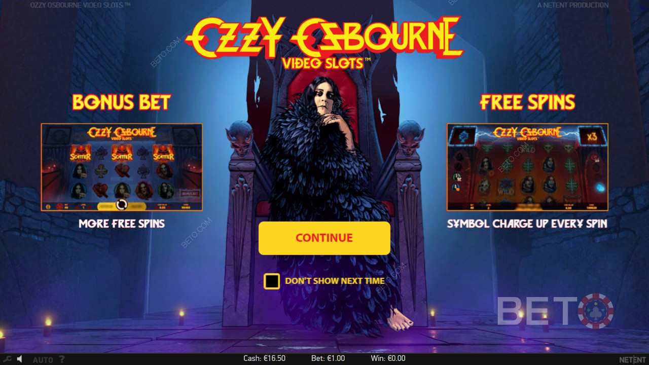 Njut av bonusinsatser och free spins i Ozzy Osbourne spelautomat