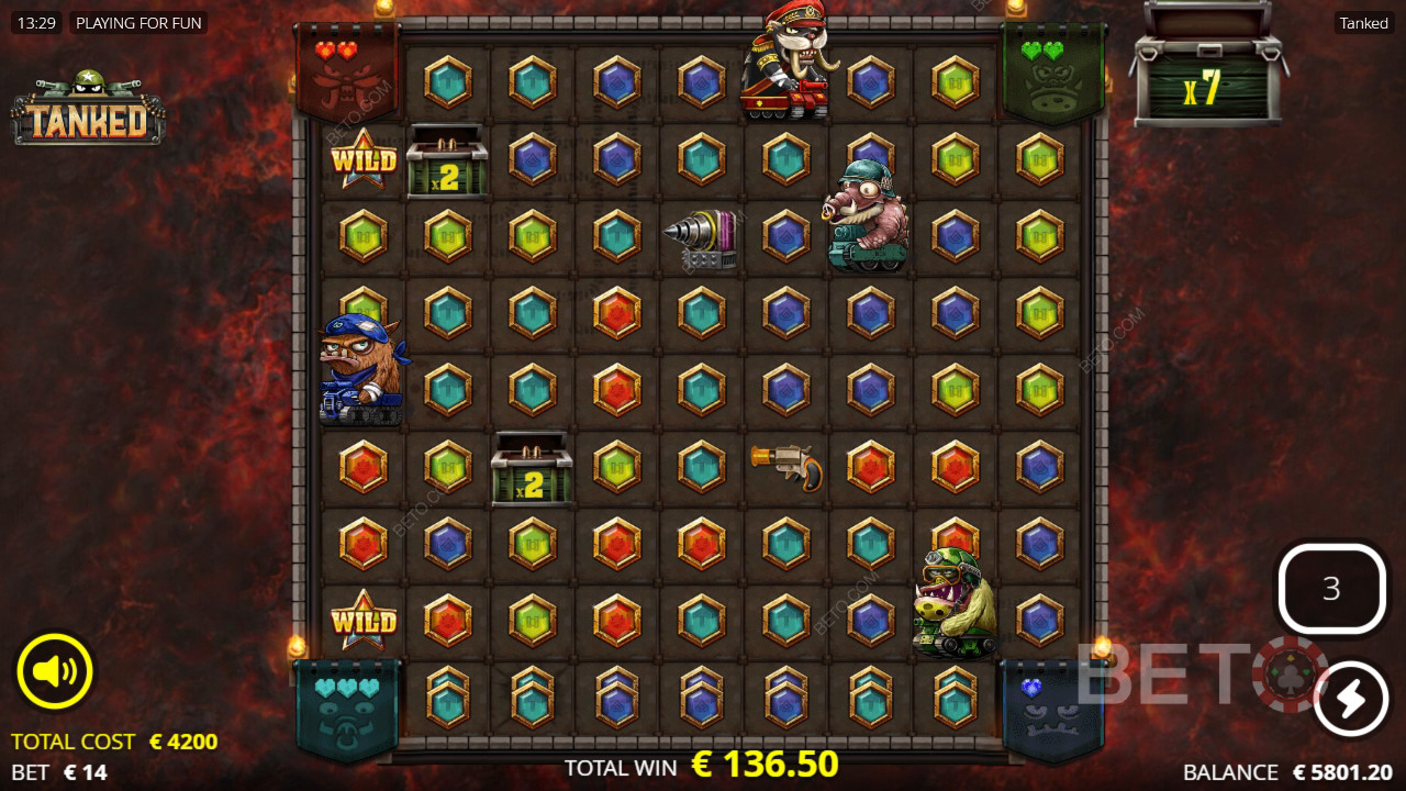 Vinn 25 000 gånger din insats i Tanked Slot Machine!