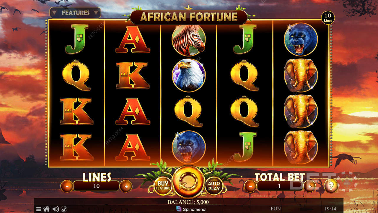 African Fortunes 5x4 spelplan