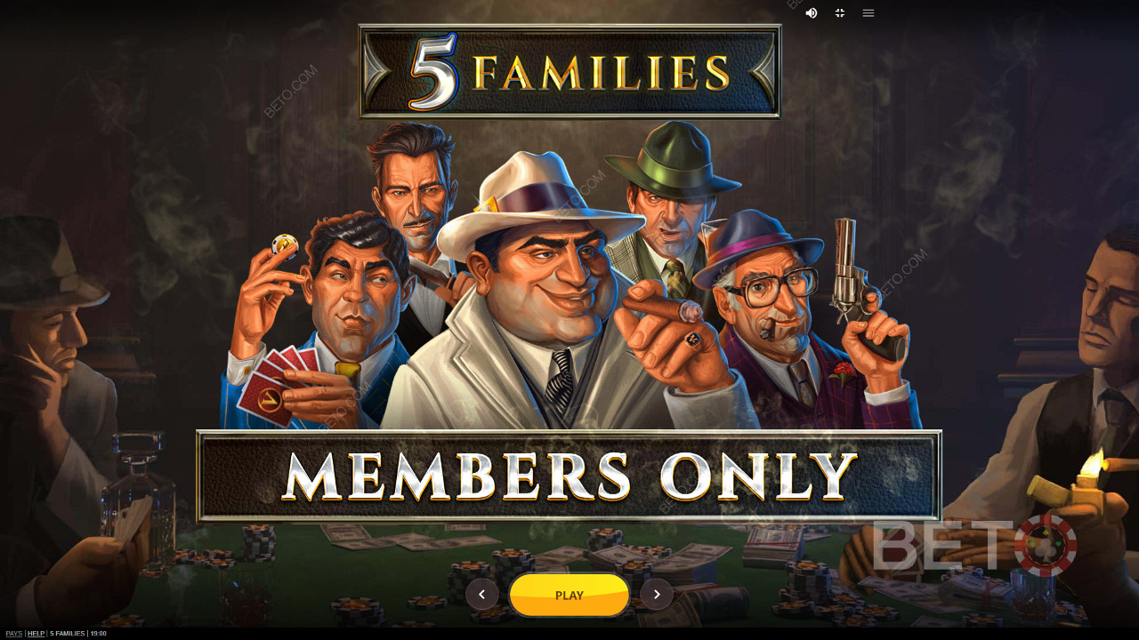 Spela poker med gangsters i 5 Families online slot