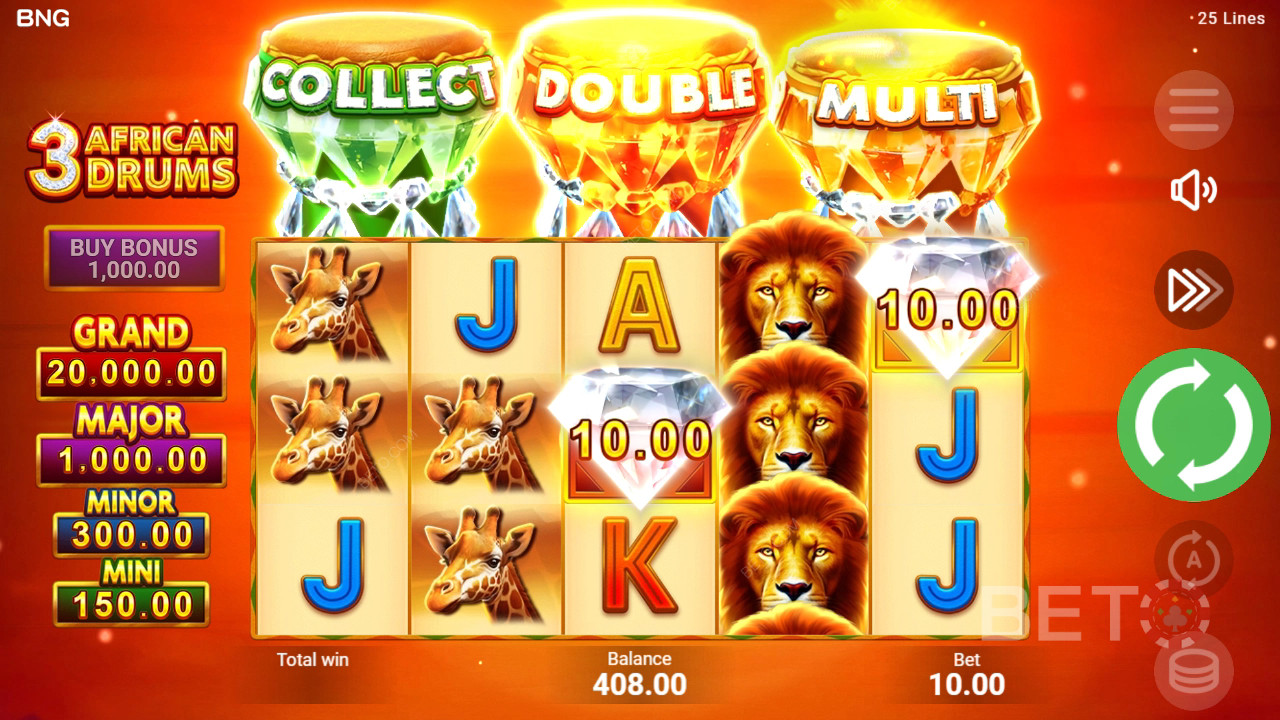 3 afrikanska trummor Granskning av BETO Slots