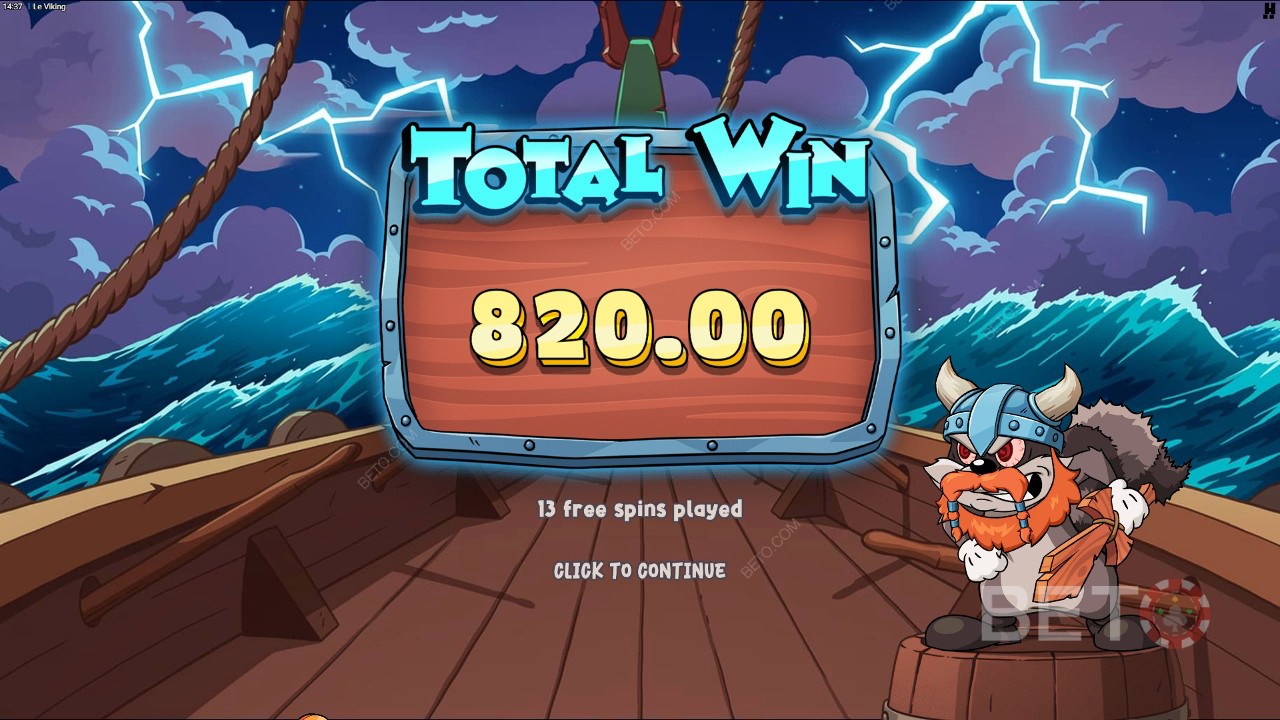 Vinn 10 000 gånger din insats i Le Viking-spelautomaten online!