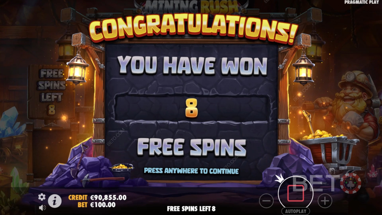 Bonusfunktioner förklarade i Mining Rush av Pragmatic Play
