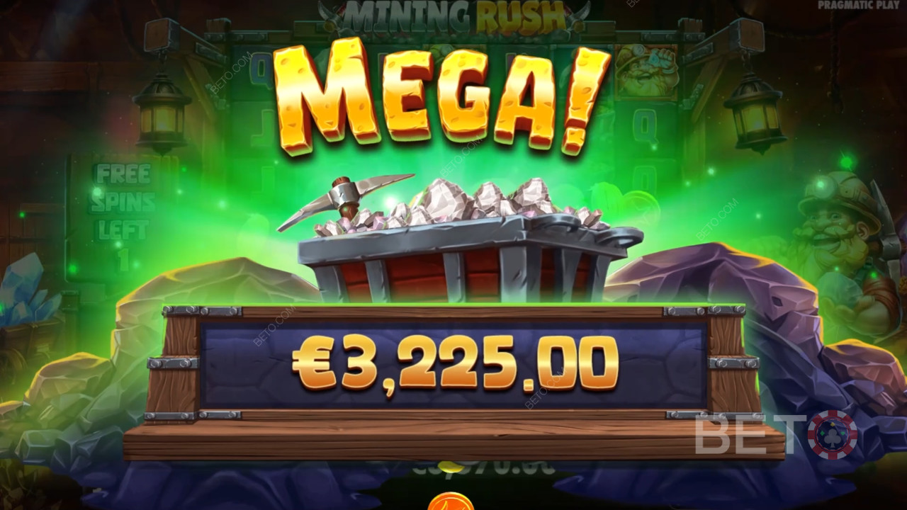 Vinn 10 000 gånger din insats i spelautomaten Mining Rush Online!
