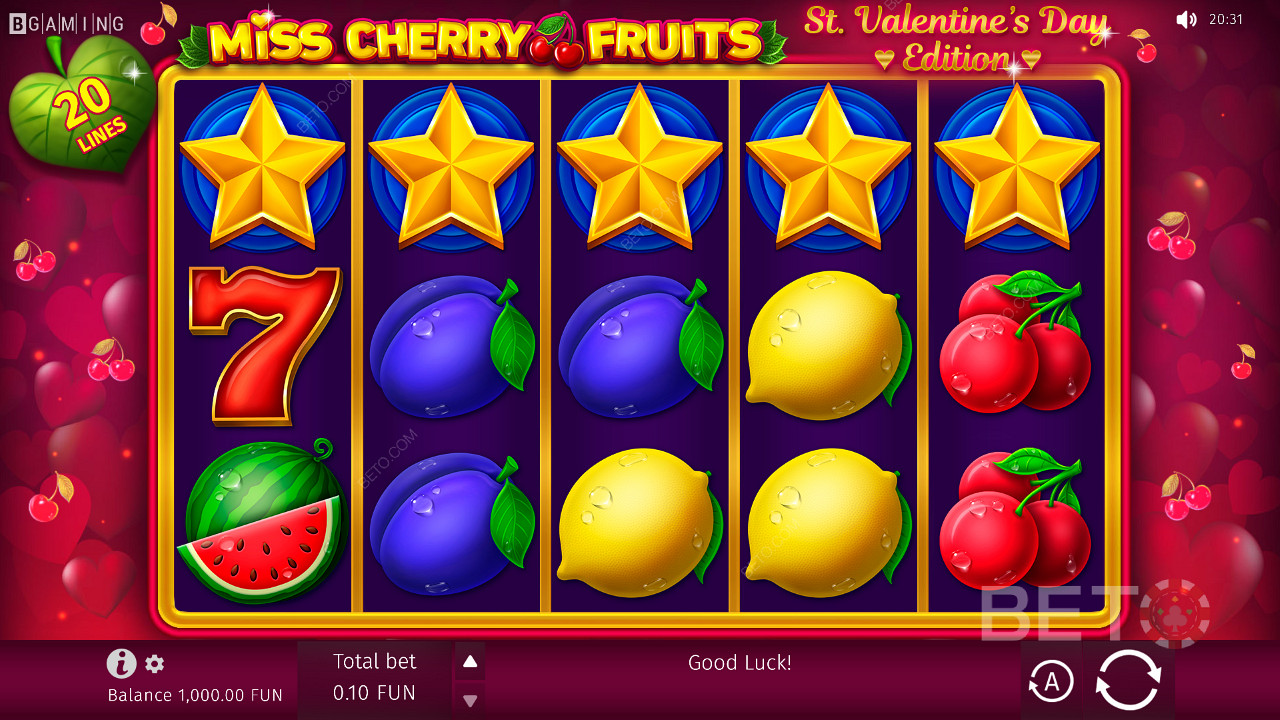 Hybridspelsdesign i Miss Cherry Fruits