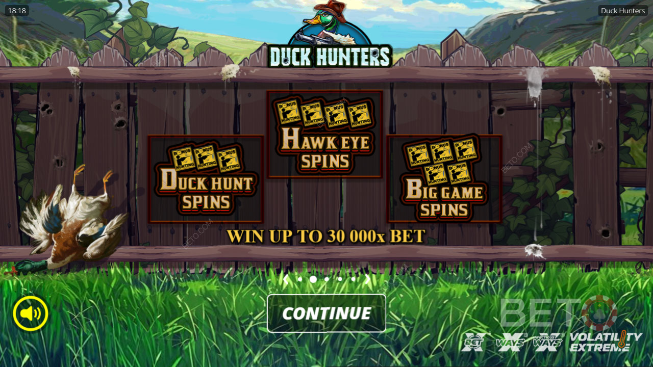 Vinn 30 000 gånger din insats i Duck Hunters Slot!