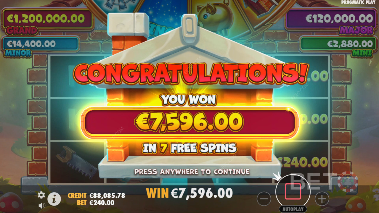 Vinn 10 000 gånger din insats i Brick House Bonanza Video Slot!