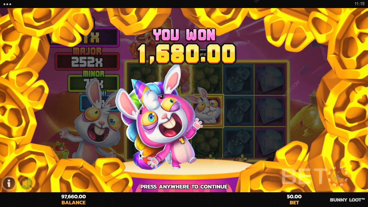 Vinn 5 000 gånger din insats i Bunny Loot Online Slot!