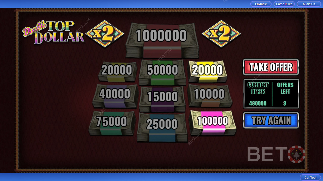 Vinn 4 000 gånger din insats i spelautomaten Double Top Dollar!
