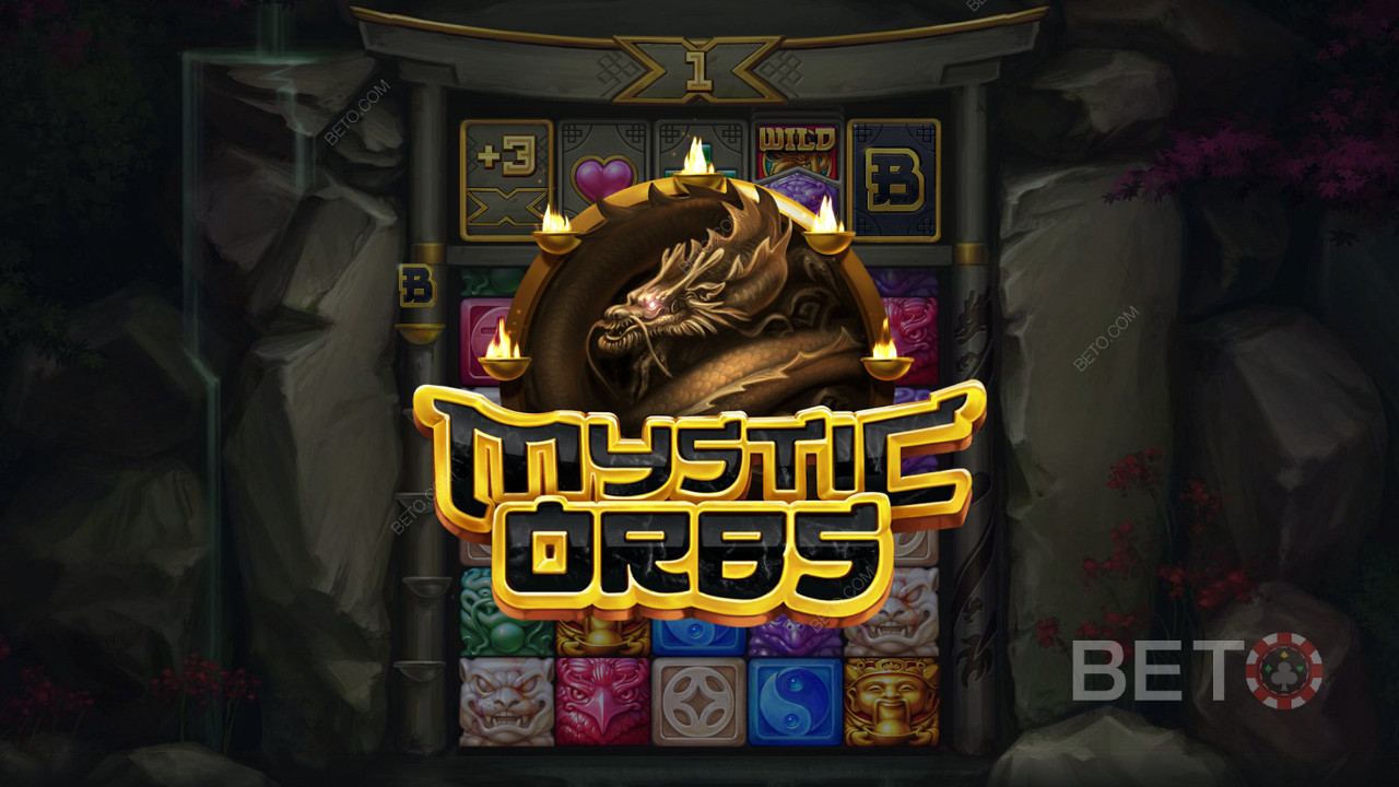 Ställ ditt öde mot en lyckobringande drake i spelautomaten Mystic Orbs.