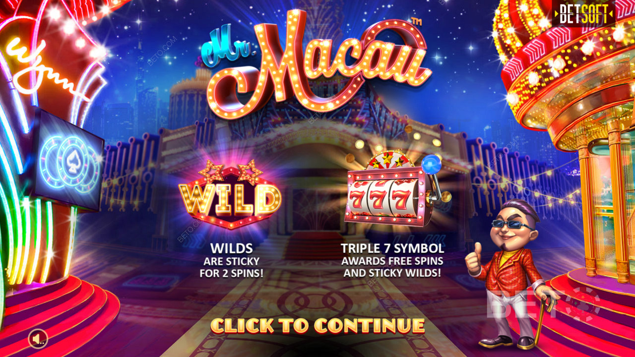 Njut av några av de mest kraftfulla funktionerna inom onlinespel i Mr Macau slot.