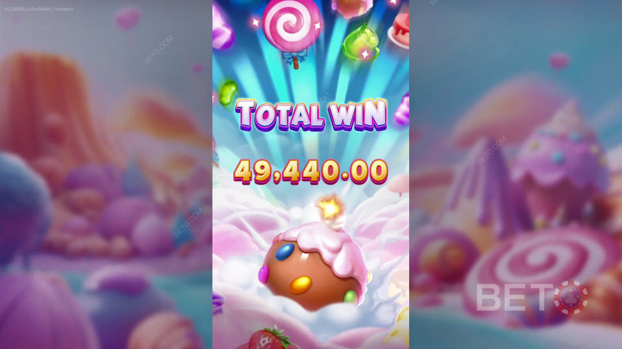 Vinn 25 000 gånger din insats i Pop Pop Candy 1000-spelautomaten online!