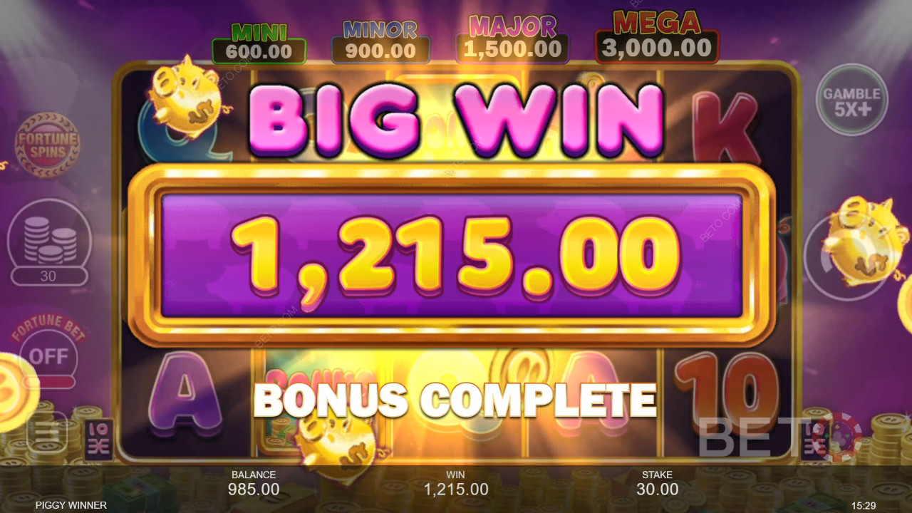 Vinn 8 333 gånger din insats i Piggy Winner Slot!