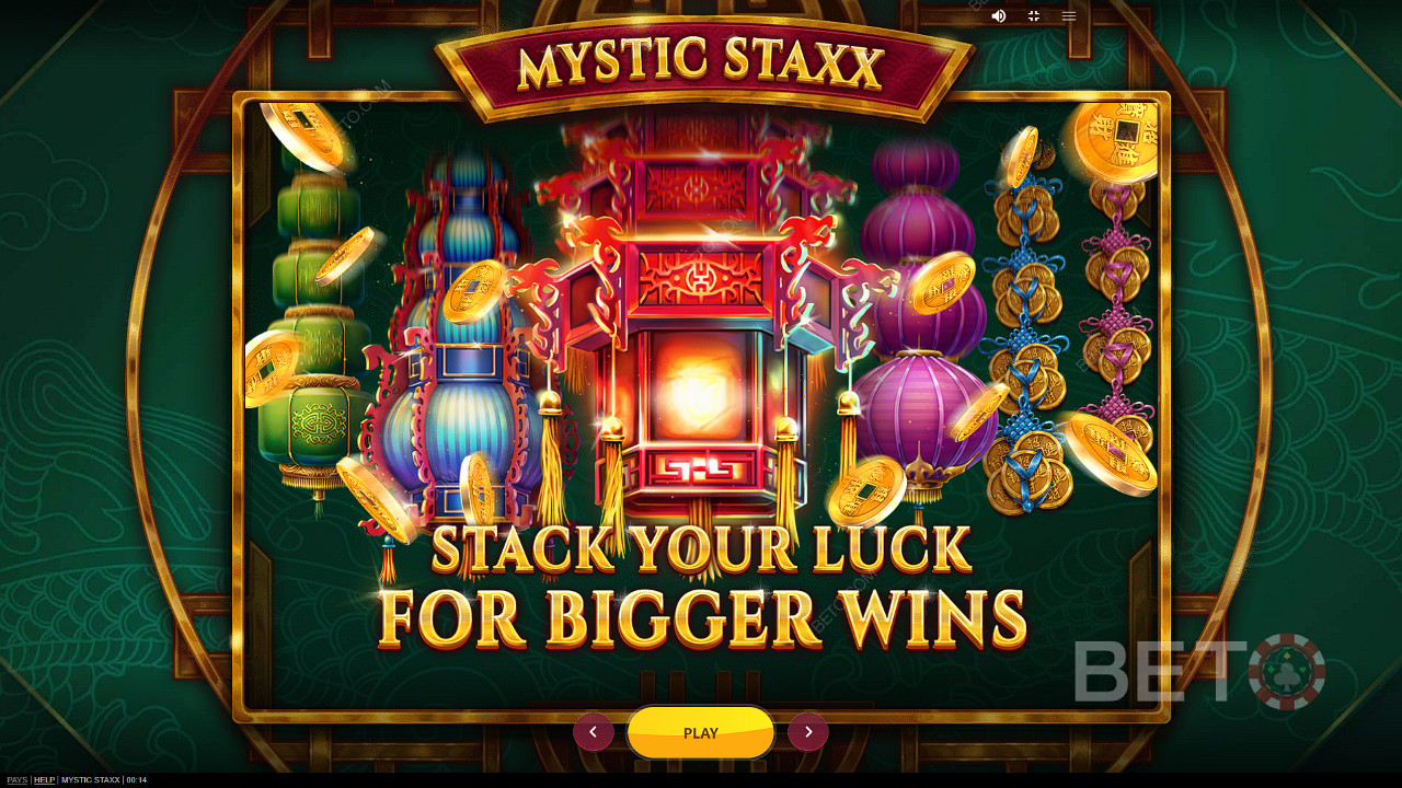Njut av expanderande staplar och vinn så mycket som 2 000 gånger din insats i Mystic Staxx-spelet