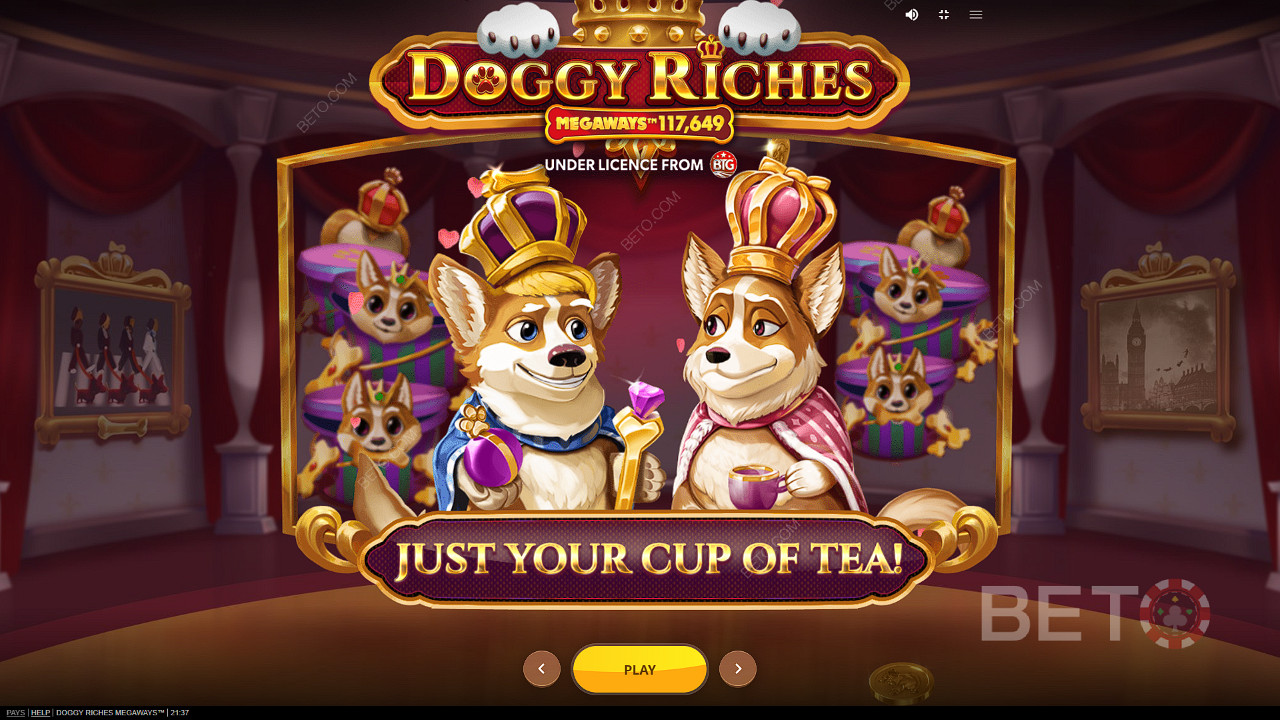 Njut av en mängd kraftfulla funktioner i Doggy Riches Megaways-slotspelet.