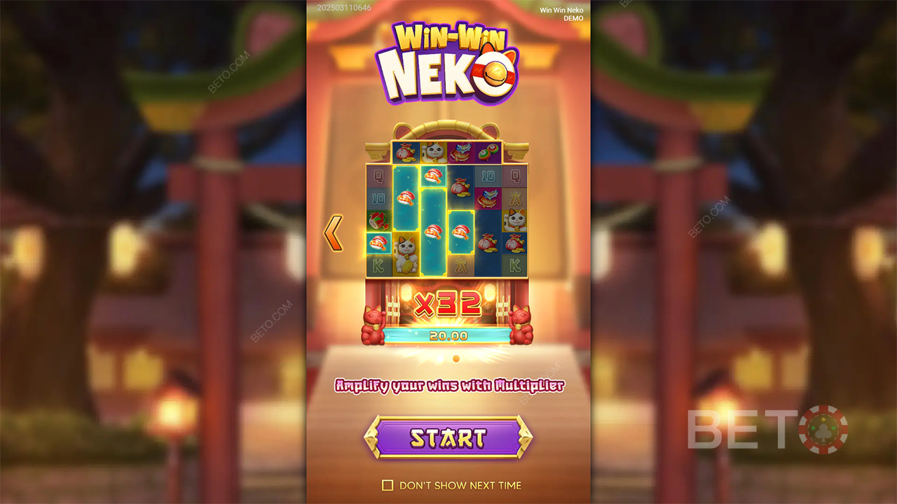 Vinn 5 000 gånger din insats i Win Win Neko Online Slot!