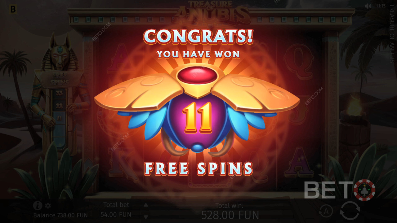 Bonusfunktioner förklaras i Treasure of Anubis av BGaming