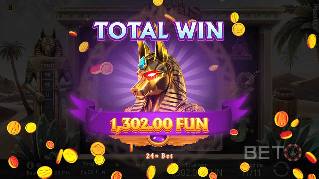 Vinn 1,939 gånger din insats i Treasure of Anubis Online Slot!