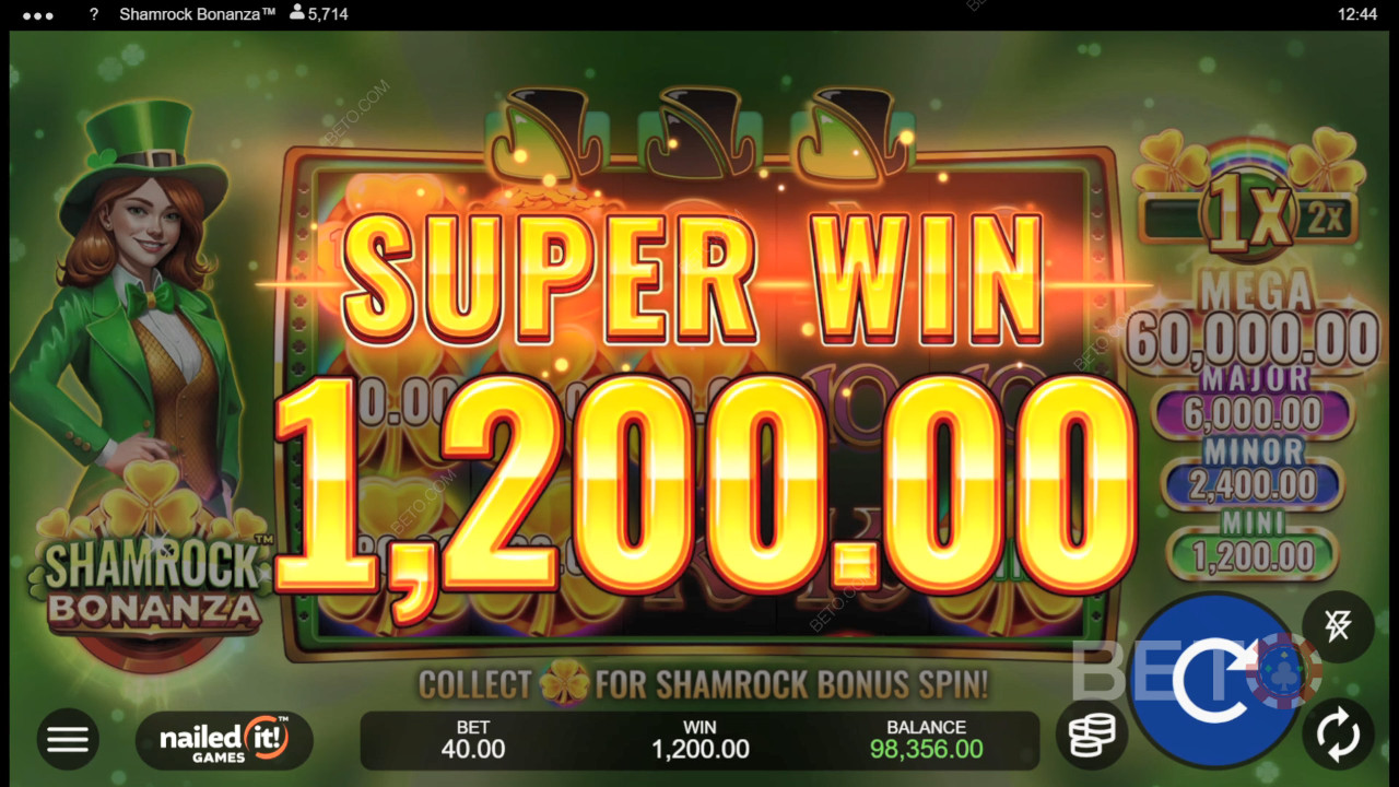 Bonusfunktioner förklaras i Shamrock Bonanza av Nailed It! Spel
