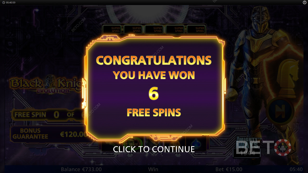 Vinn 10 000 gånger din insats i Black Knight Evolution Slot!