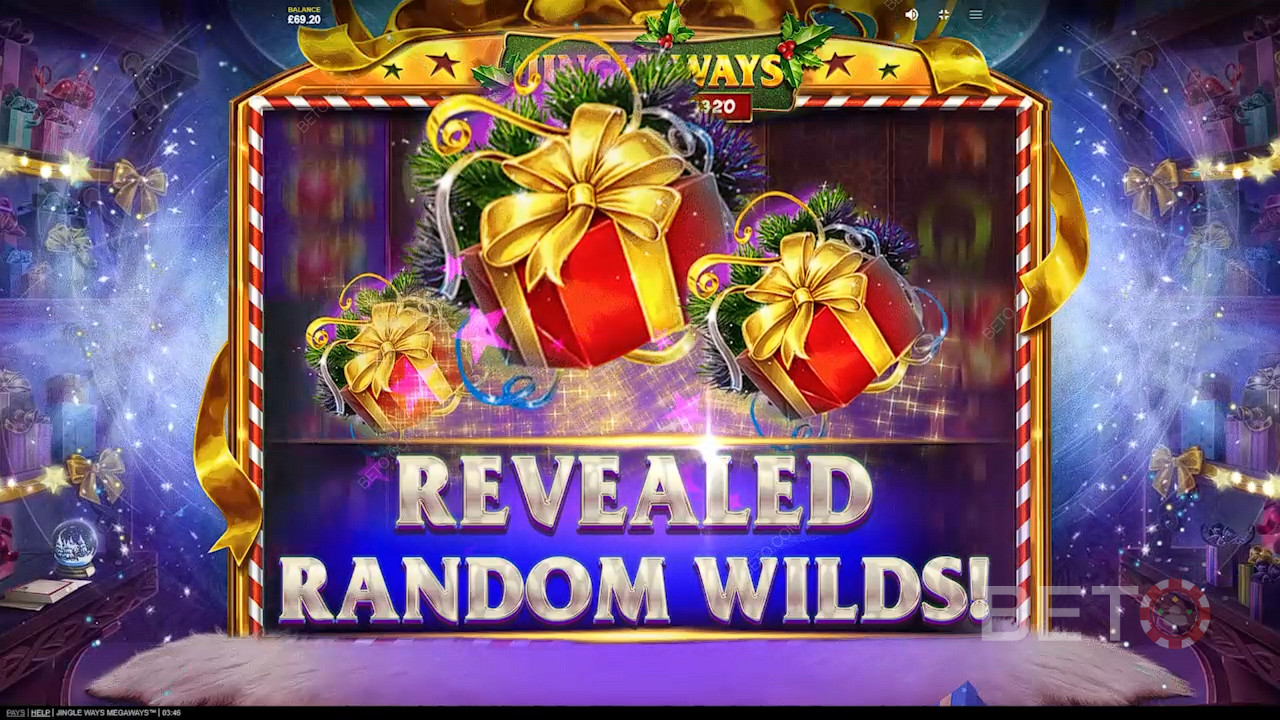 Spela Jingle Ways Megaways och få Wild-symboler slumpmässigt och få enkla vinster.
