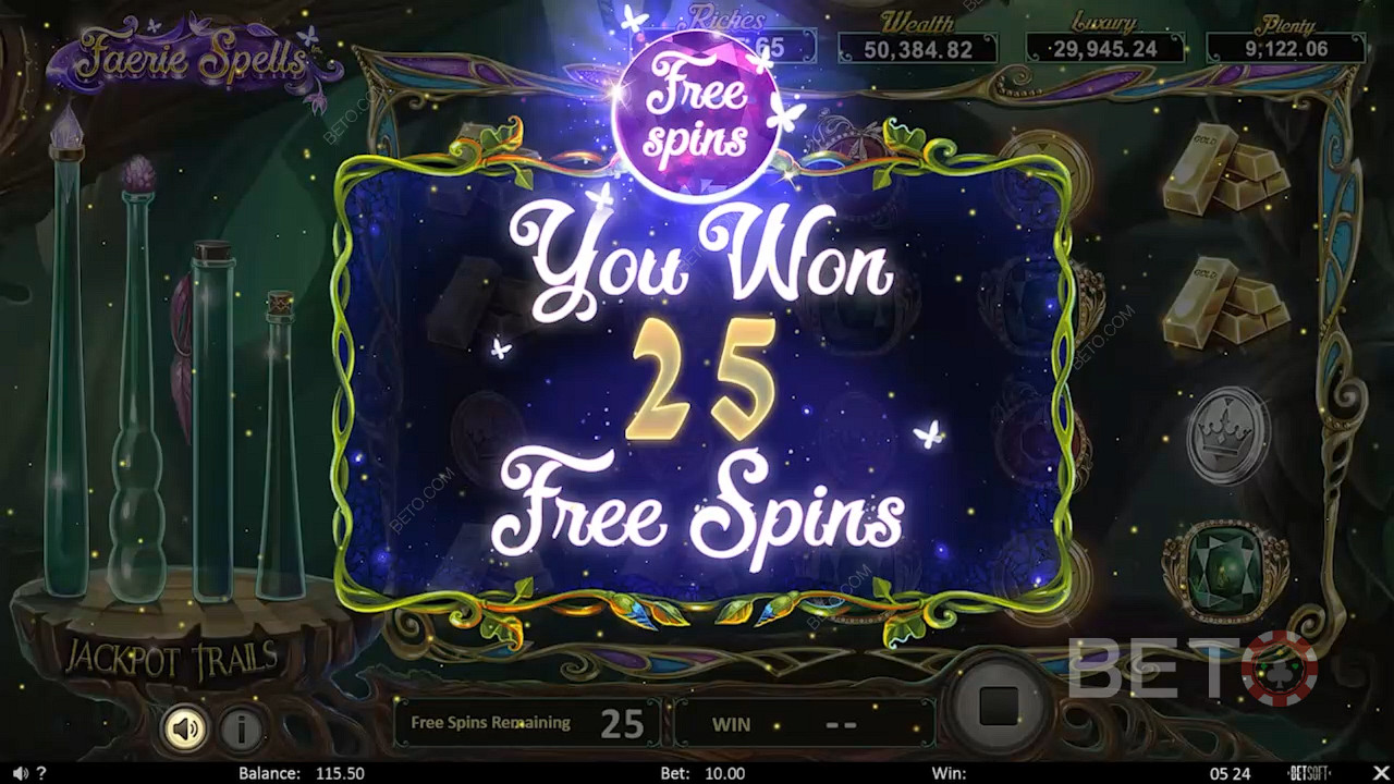 Vinn upp till 25 gratissnurr med möjlighet att vinna jackpottar